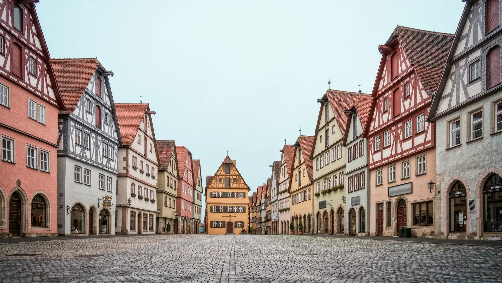 Symbolbild Altstadtplatz mit Fachwerkhäusern