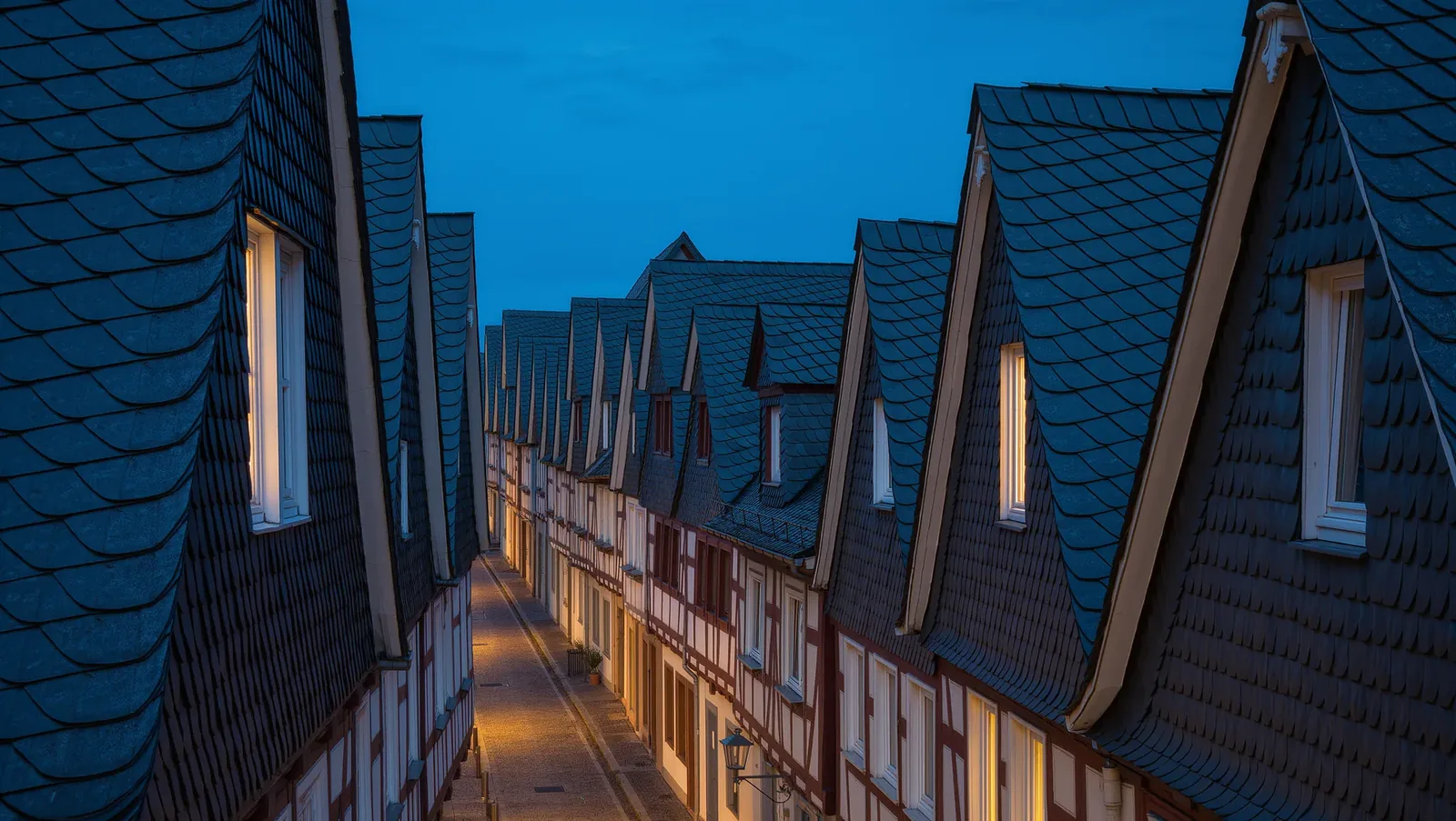 Symbolbild Gasse mit Giebelhäusern
