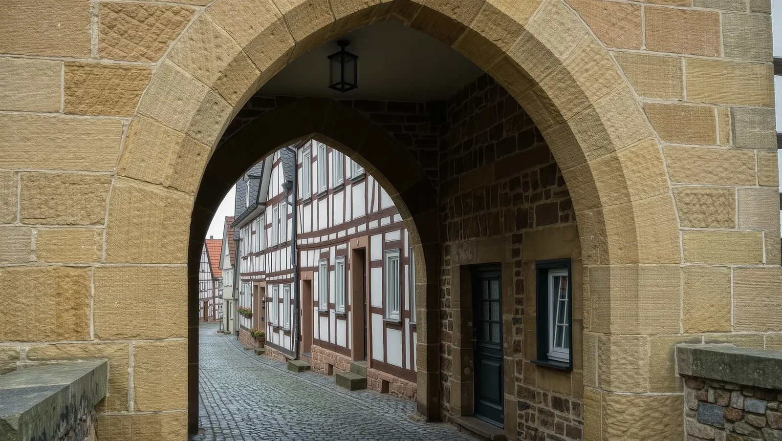 Symbolbild steinerner Torbogen zur Altstadt