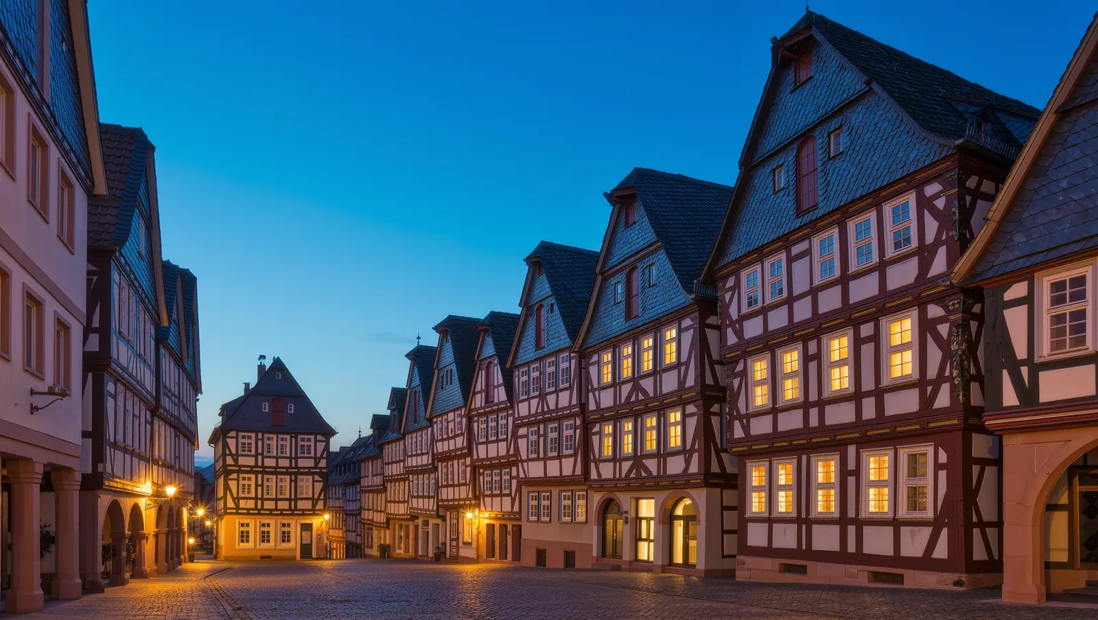 Symbolbild Altstadtplatz mit Fachwerkhäusern
